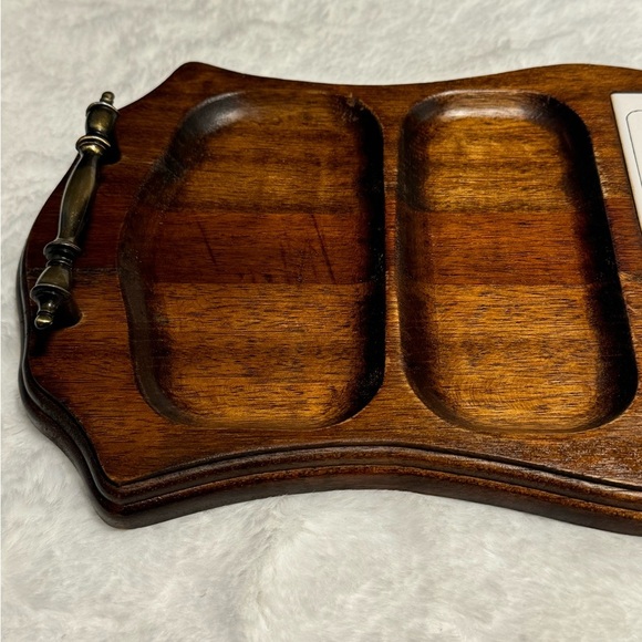 Vintage Himark Wooden MCM Cheese Tray Charcuterie Board Ceramic Tile w/Handles - Picture 10 of 16